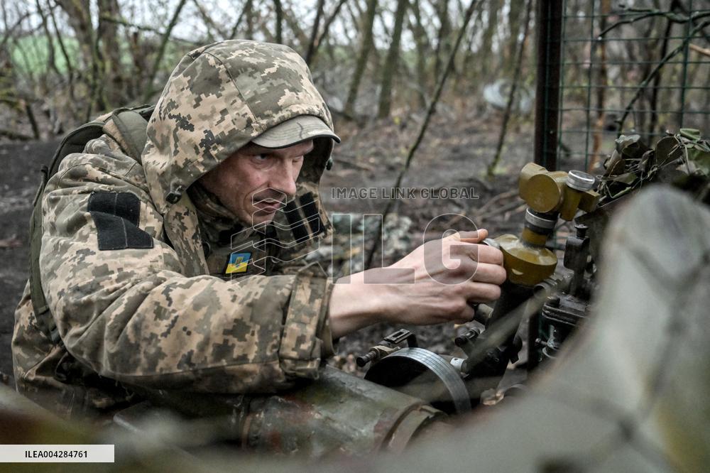 Artillery unit of Ukraines 108th Territorial Defence Brigade in Zaporizhzhia region