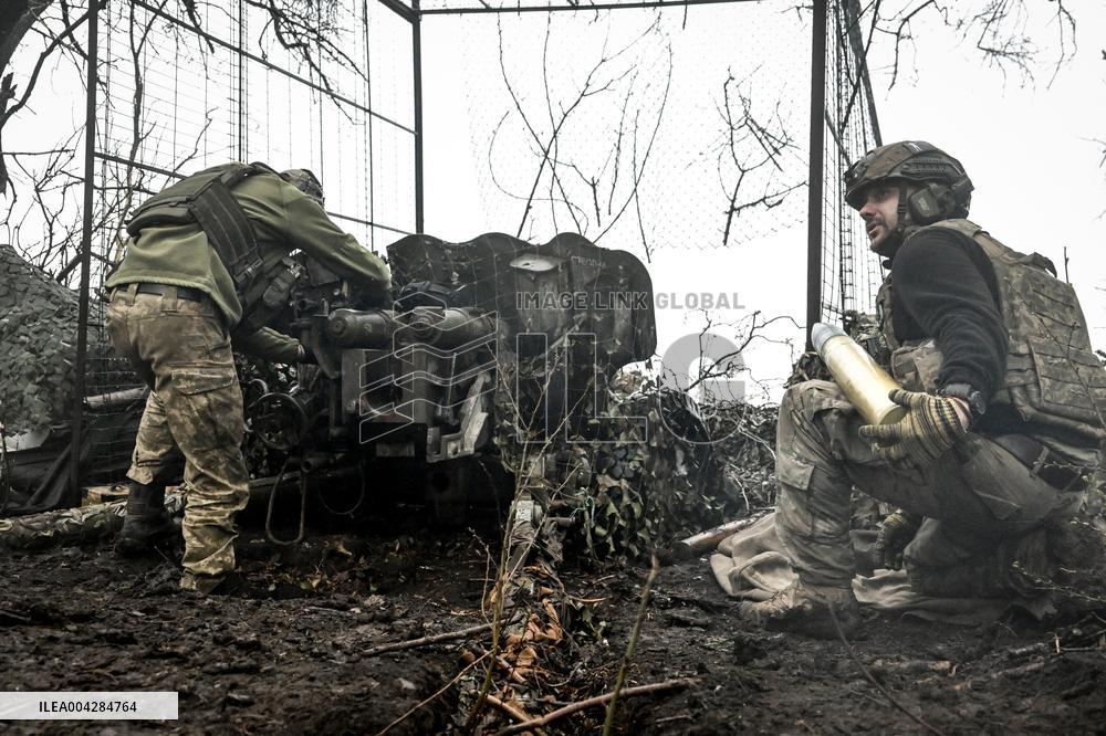 Artillery unit of Ukraines 108th Territorial Defence Brigade in Zaporizhzhia region