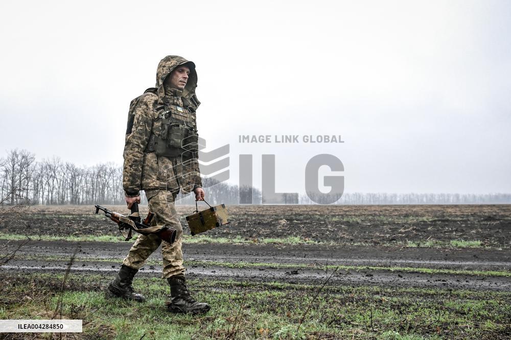 Artillery unit of Ukraines 108th Territorial Defence Brigade in Zaporizhzhia region