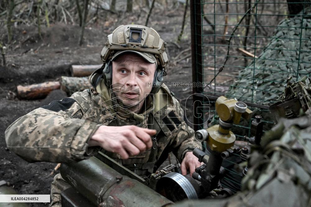 Artillery unit of Ukraines 108th Territorial Defence Brigade in Zaporizhzhia region