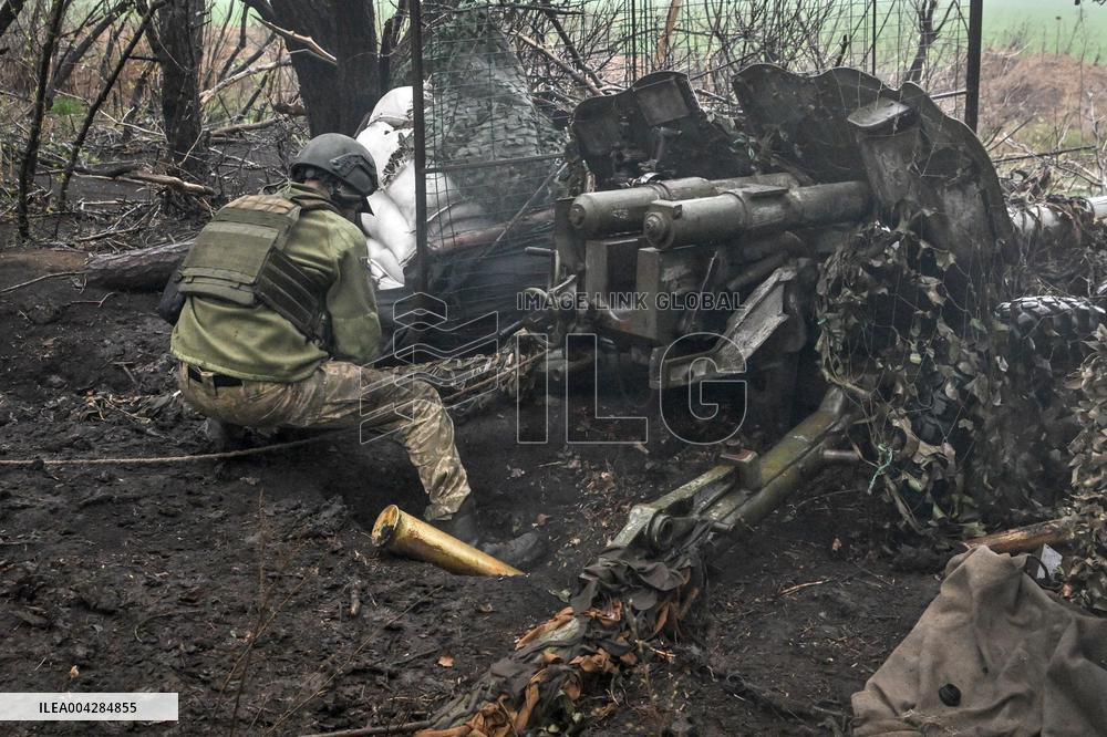 Artillery unit of Ukraines 108th Territorial Defence Brigade in Zaporizhzhia region