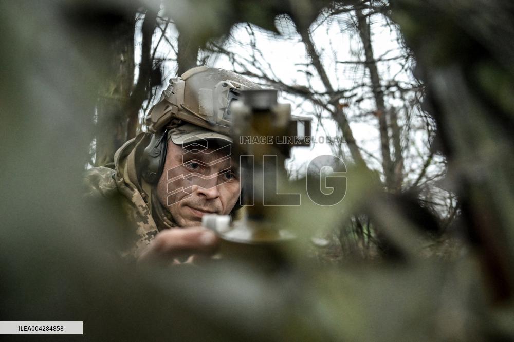 Artillery unit of Ukraines 108th Territorial Defence Brigade in Zaporizhzhia region
