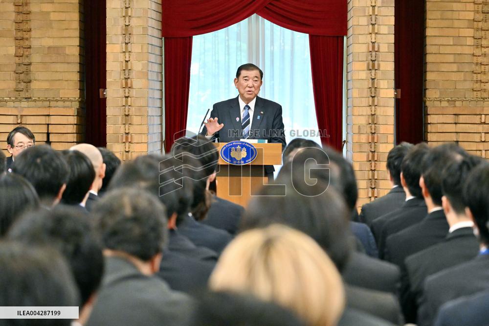 Japan PM Ishiba at ceremony