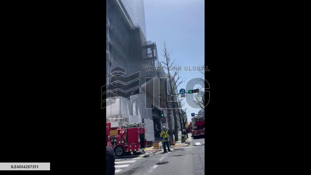 Japan: Fire Breaks Out at Construction Site Near Shinsaibashi Station in Osaka