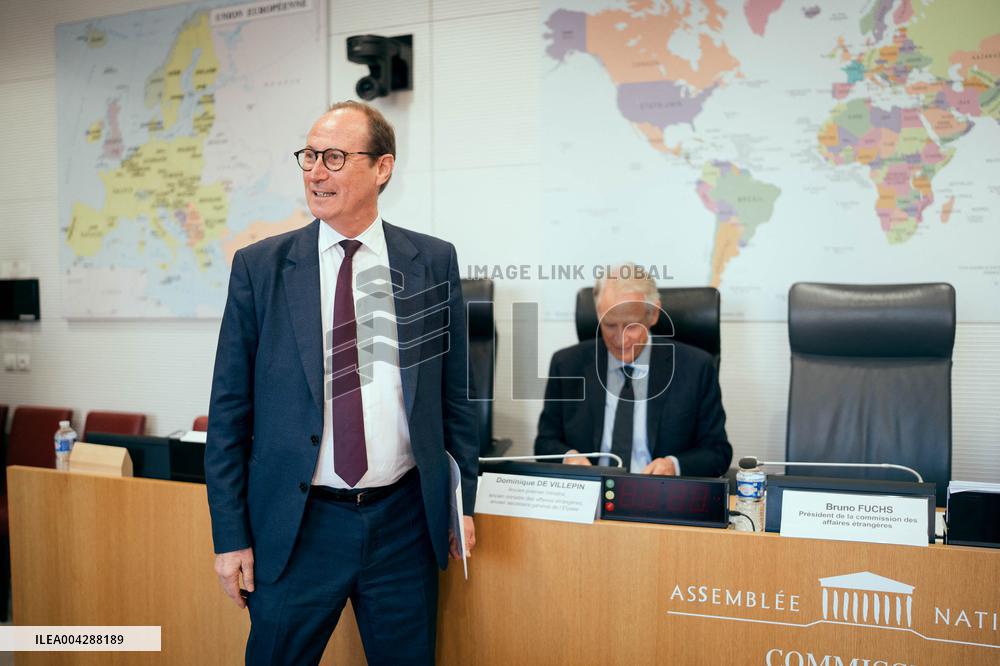 Dominique De Villepin at a foreign affairs committee - Paris AJ