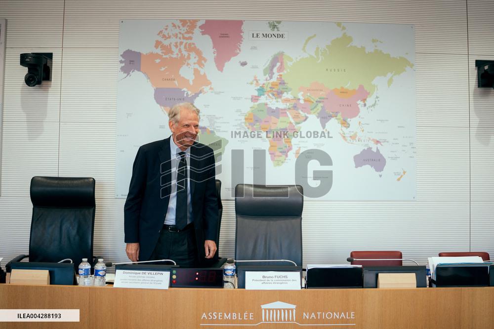 Dominique De Villepin at a foreign affairs committee - Paris AJ