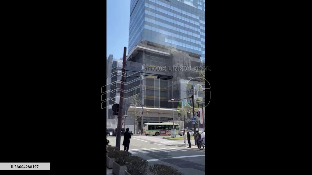 Japan: Fire Breaks Out at Construction Site Near Shinsaibashi Station in Osaka 3