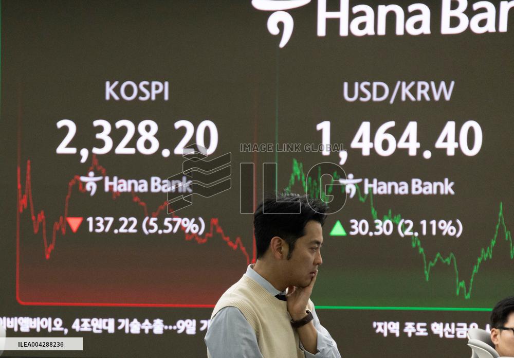 Sharp Decline in Seoul Stocks - South Corea