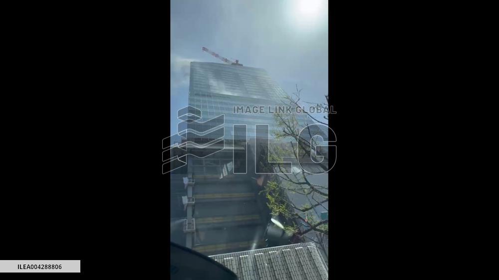 Japan: Fire Breaks Out at Construction Site Near Shinsaibashi Station in Osaka 4