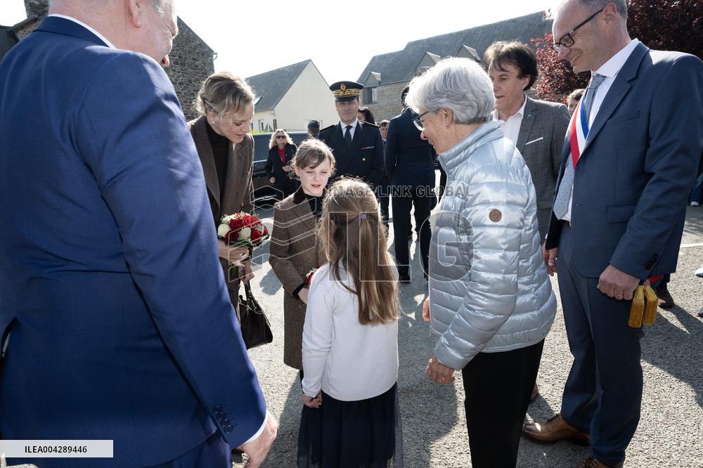 NO TABLOIDS - Official visit to Brittany by Prince Albert II of Monaco with his family - Matignon