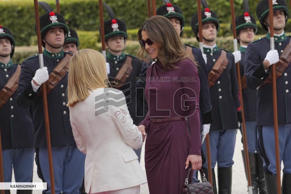 Meloni Hosts Queen Rania at Villa Doria Pamphilj - Rome