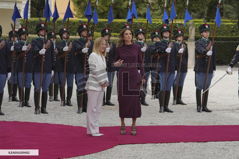 Meloni Hosts Queen Rania at Villa Doria Pamphilj - Rome