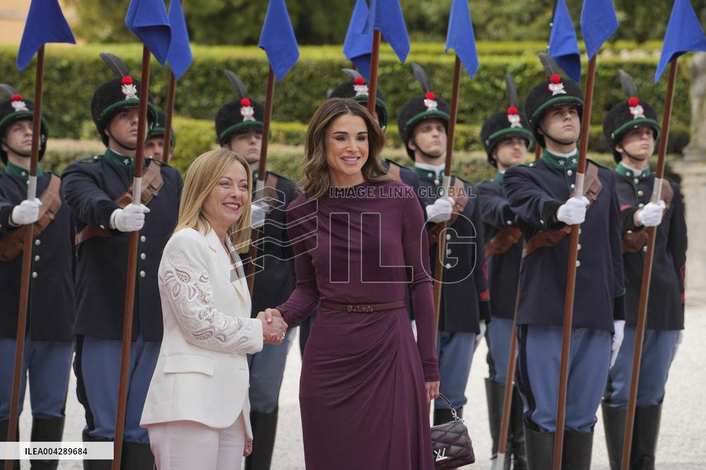 Meloni Hosts Queen Rania at Villa Doria Pamphilj - Rome