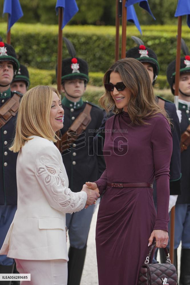 Meloni Hosts Queen Rania at Villa Doria Pamphilj - Rome