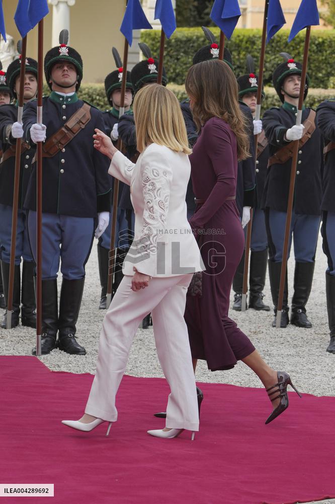 Meloni Hosts Queen Rania at Villa Doria Pamphilj - Rome