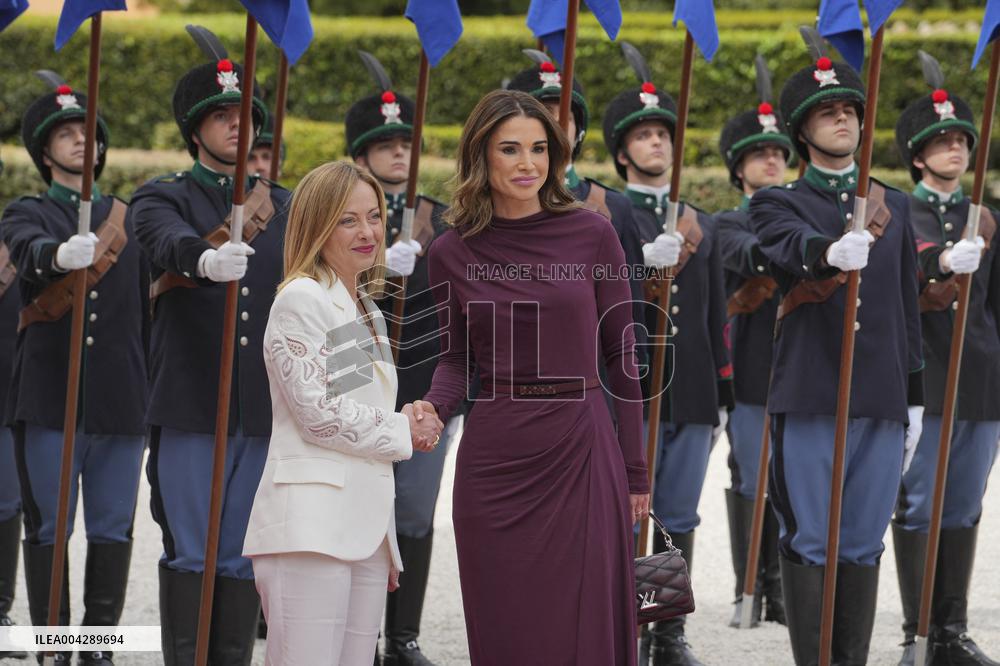 Meloni Hosts Queen Rania at Villa Doria Pamphilj - Rome