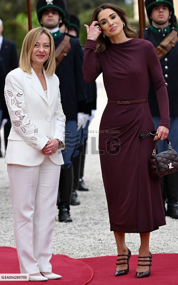 Meloni Hosts Queen Rania at Villa Doria Pamphilj - Rome