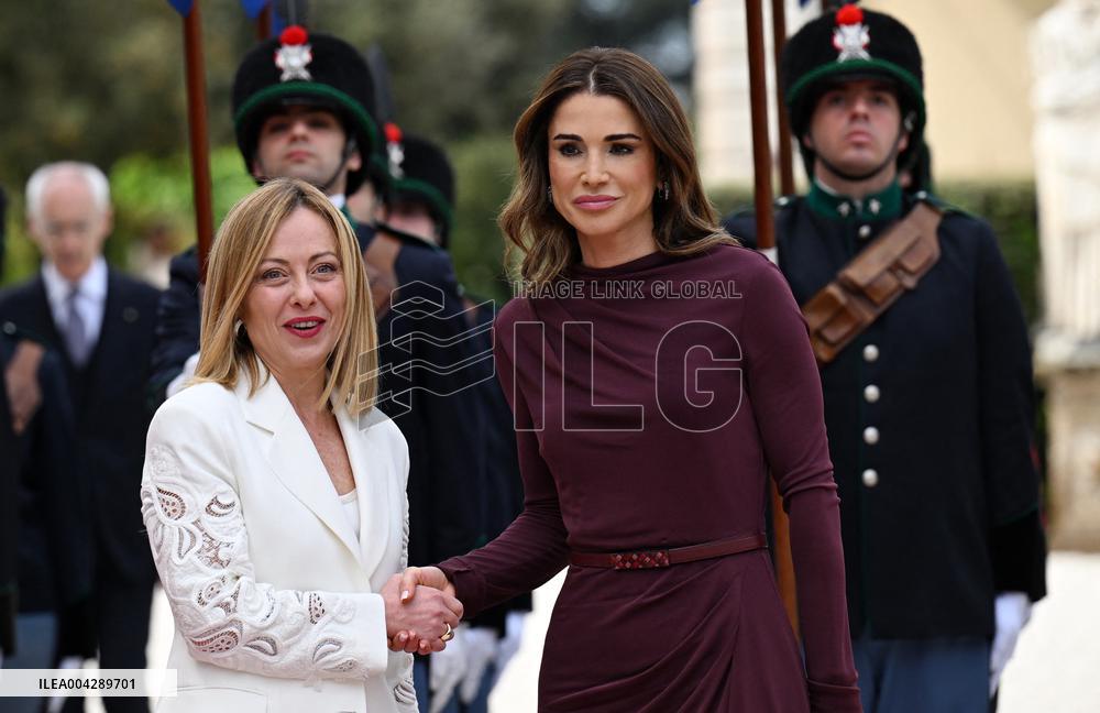 Meloni Hosts Queen Rania at Villa Doria Pamphilj - Rome