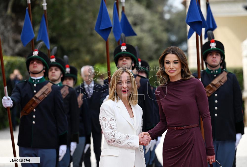 Meloni Hosts Queen Rania at Villa Doria Pamphilj - Rome