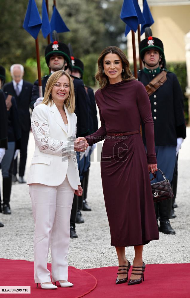 Meloni Hosts Queen Rania at Villa Doria Pamphilj - Rome