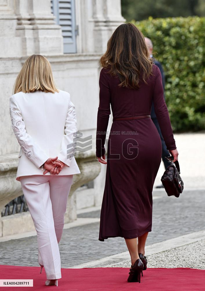 Meloni Hosts Queen Rania at Villa Doria Pamphilj - Rome