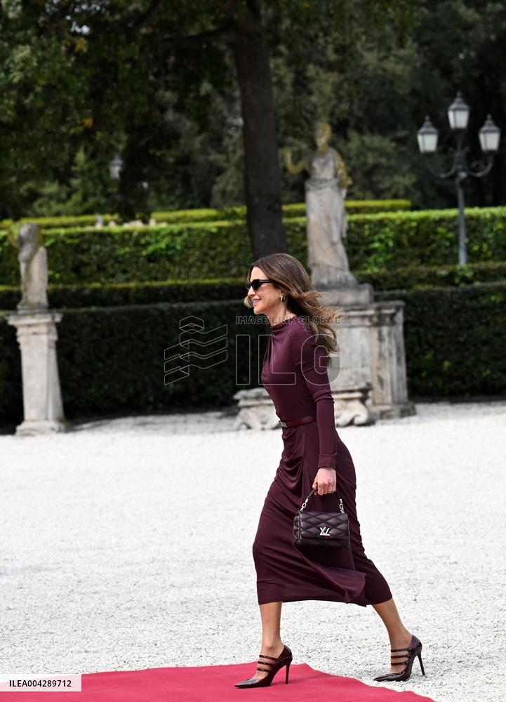 Meloni Hosts Queen Rania at Villa Doria Pamphilj - Rome