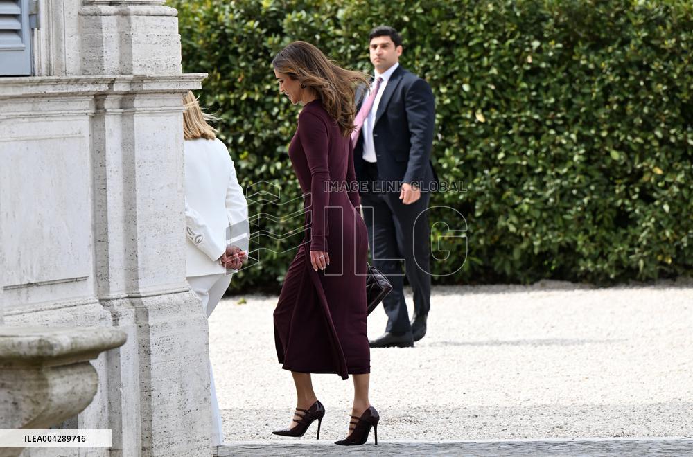 Meloni Hosts Queen Rania at Villa Doria Pamphilj - Rome