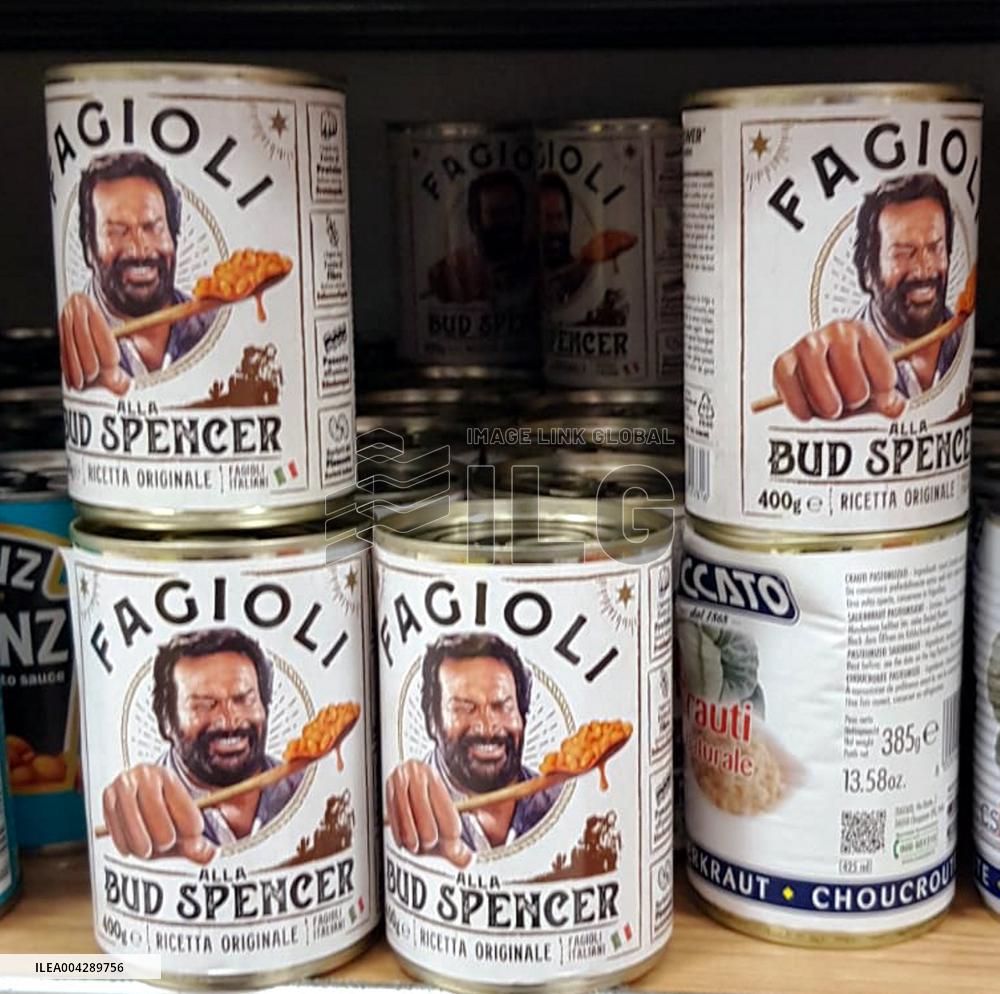 Bud Spencer Beans Sold in Esselunga Supermarket - Milan