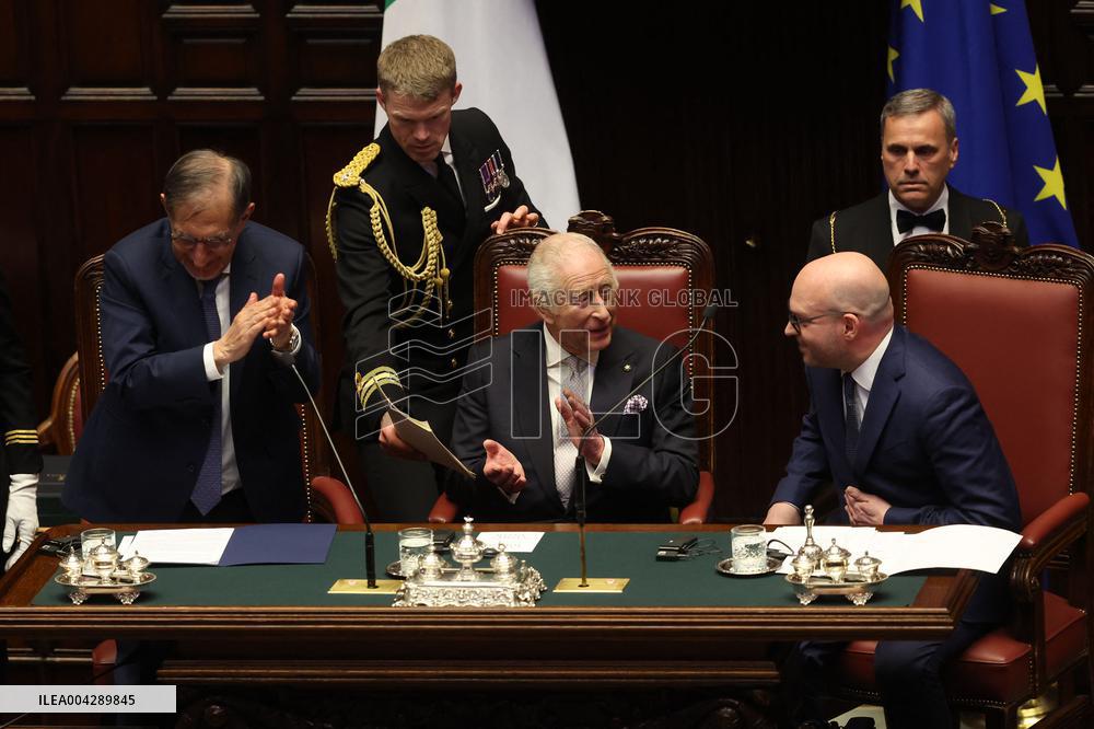 King Carlo III speack in Montecitorio