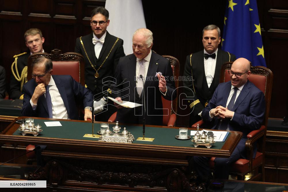 King Carlo III speack in Montecitorio