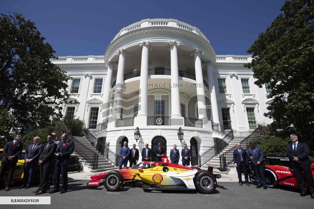 President Donald J Trump participates in a Photo Opportunity with Racing Champions