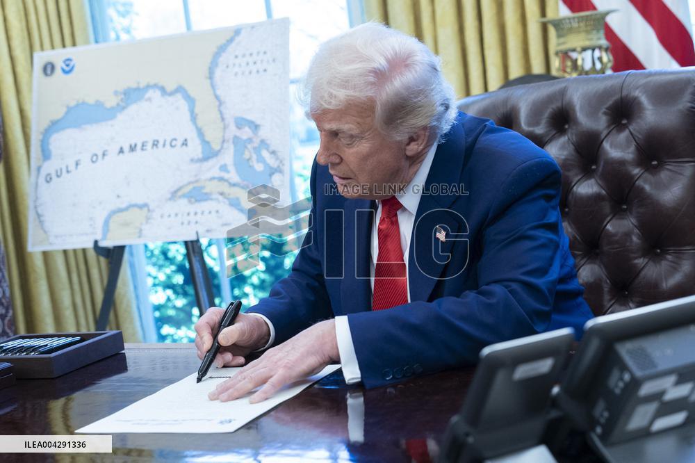 President Donald J Trump signs executive orders proclamations
