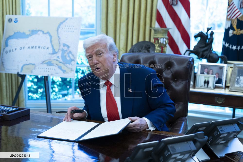 President Donald J Trump signs executive orders proclamations