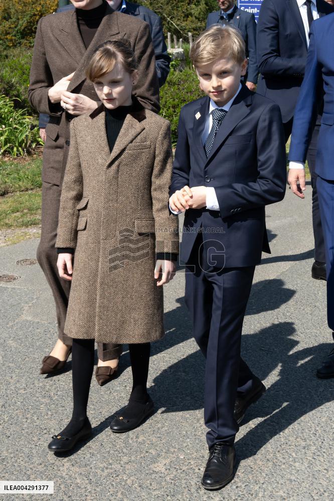 NO TABLOIDS - Official visit to Brittany by Prince Albert II of Monaco with his family - Plevenon
