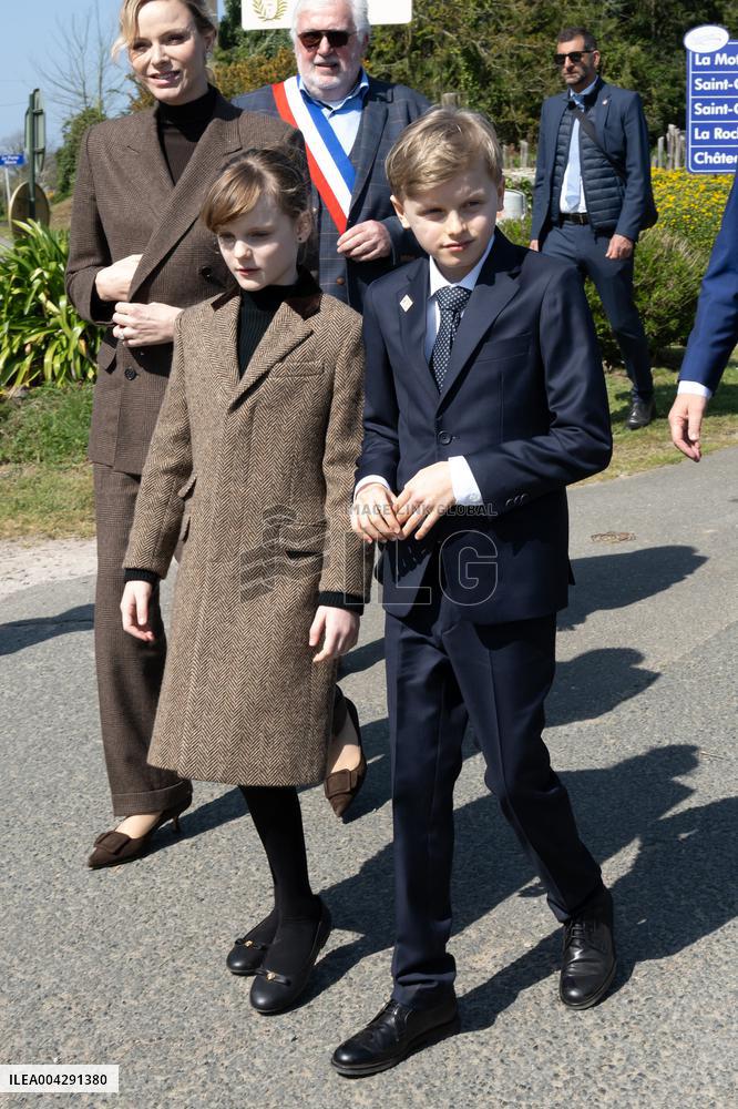 NO TABLOIDS - Official visit to Brittany by Prince Albert II of Monaco with his family - Plevenon