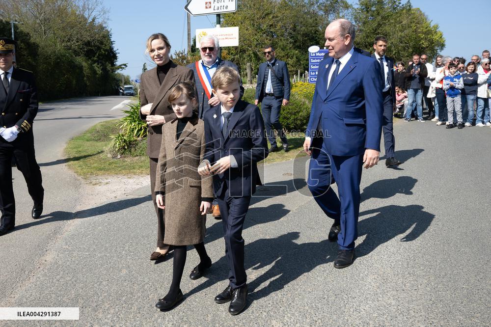 NO TABLOIDS - Official visit to Brittany by Prince Albert II of Monaco with his family - Plevenon