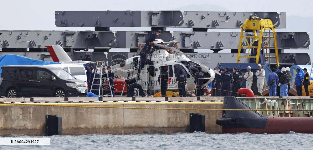 Medical transport helicopter crash in Japan