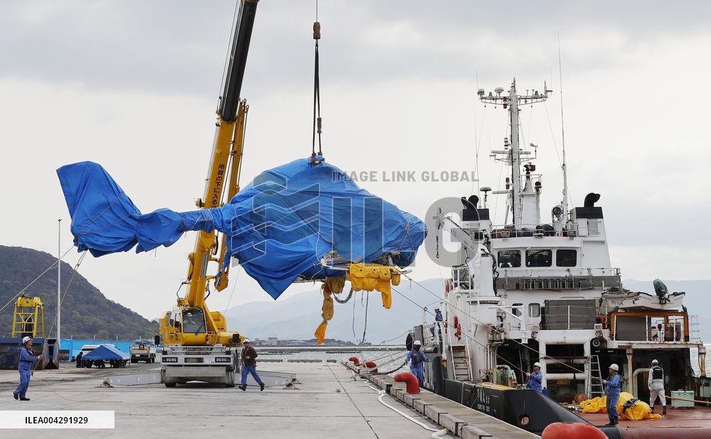Medical transport helicopter crash in Japan