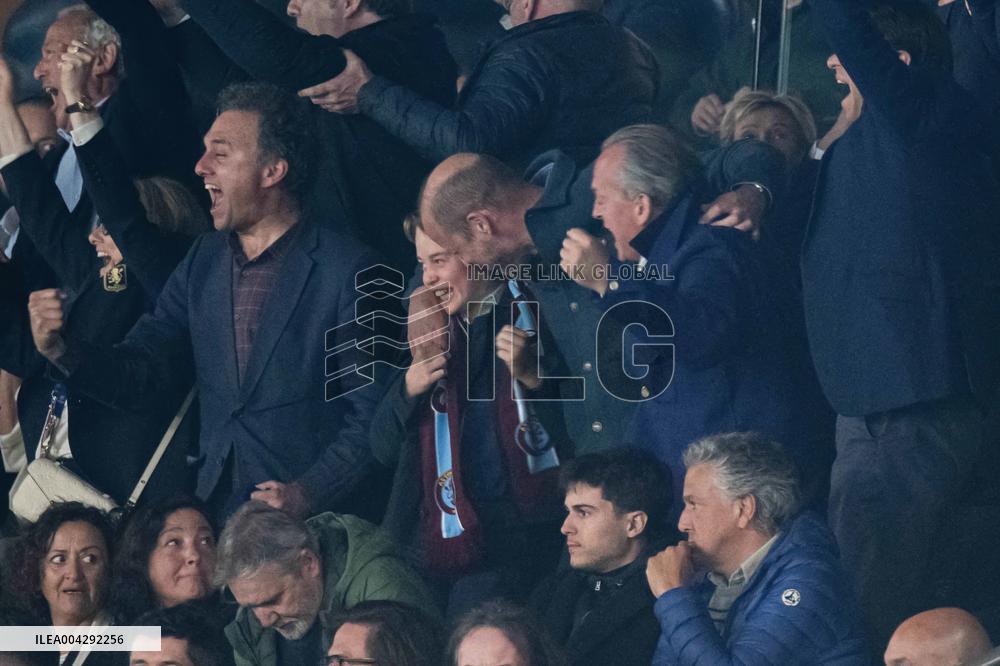 Prince William At PSG vs Aston Villa - Paris