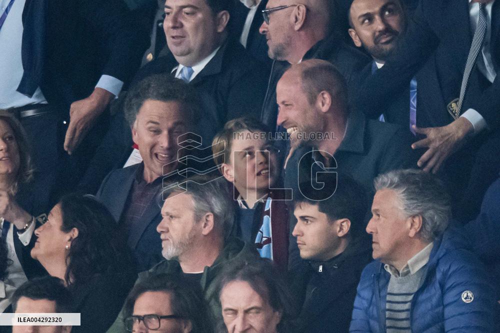 Prince William At PSG vs Aston Villa - Paris