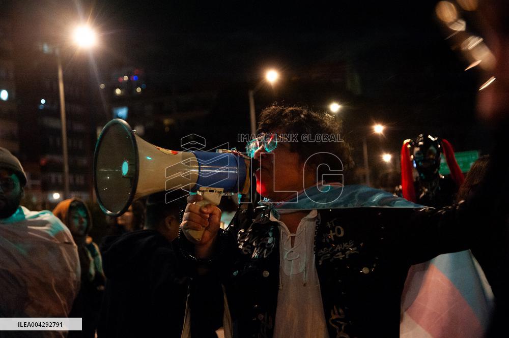Demonstration against the transfemicide of Sara Millerey a women tourtured and killed in northern Colombia