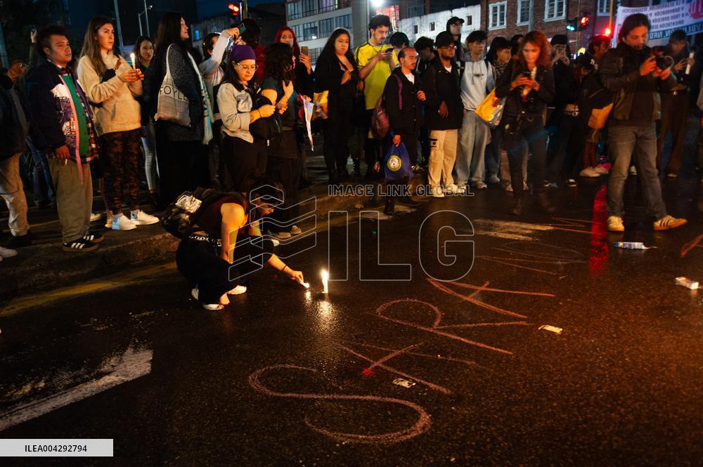 Demonstration against the transfemicide of Sara Millerey a women tourtured and killed in northern Colombia