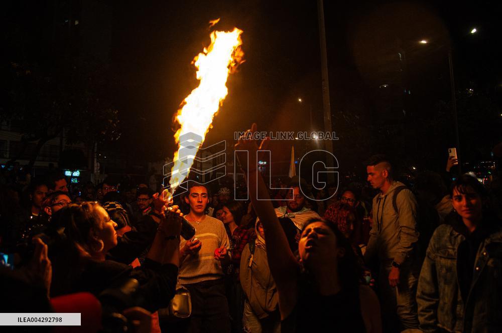 Demonstration against the transfemicide of Sara Millerey a women tourtured and killed in northern Colombia