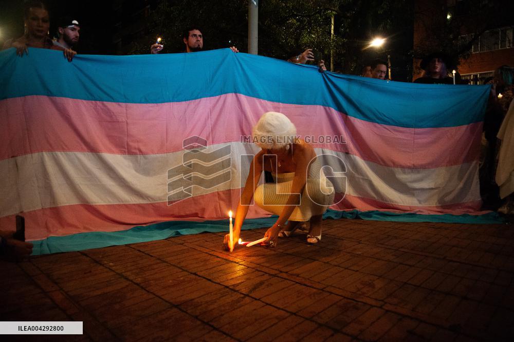 Demonstration against the transfemicide of Sara Millerey a women tourtured and killed in northern Colombia