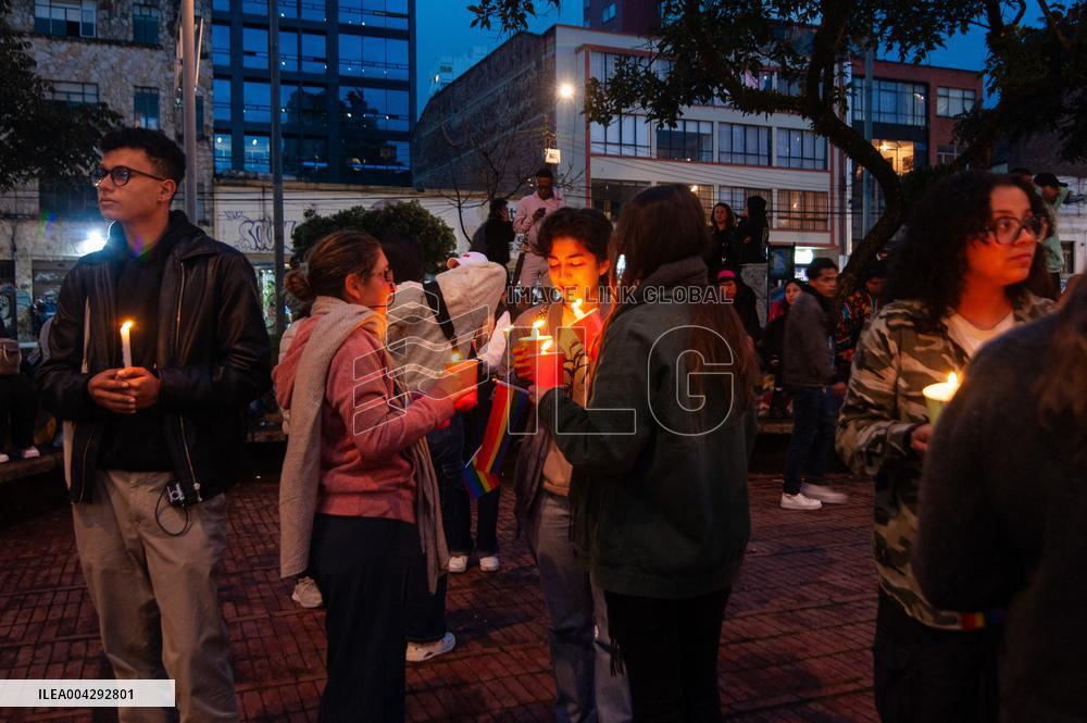 Demonstration against the transfemicide of Sara Millerey a women tourtured and killed in northern Colombia