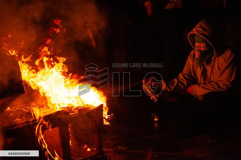 Demonstration against the transfemicide of Sara Millerey a women tourtured and killed in northern Colombia