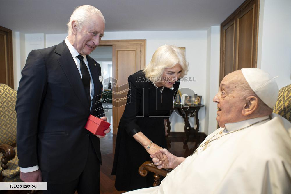 Pope Francis Meets King Charles III and Queen Camilla - Vatican