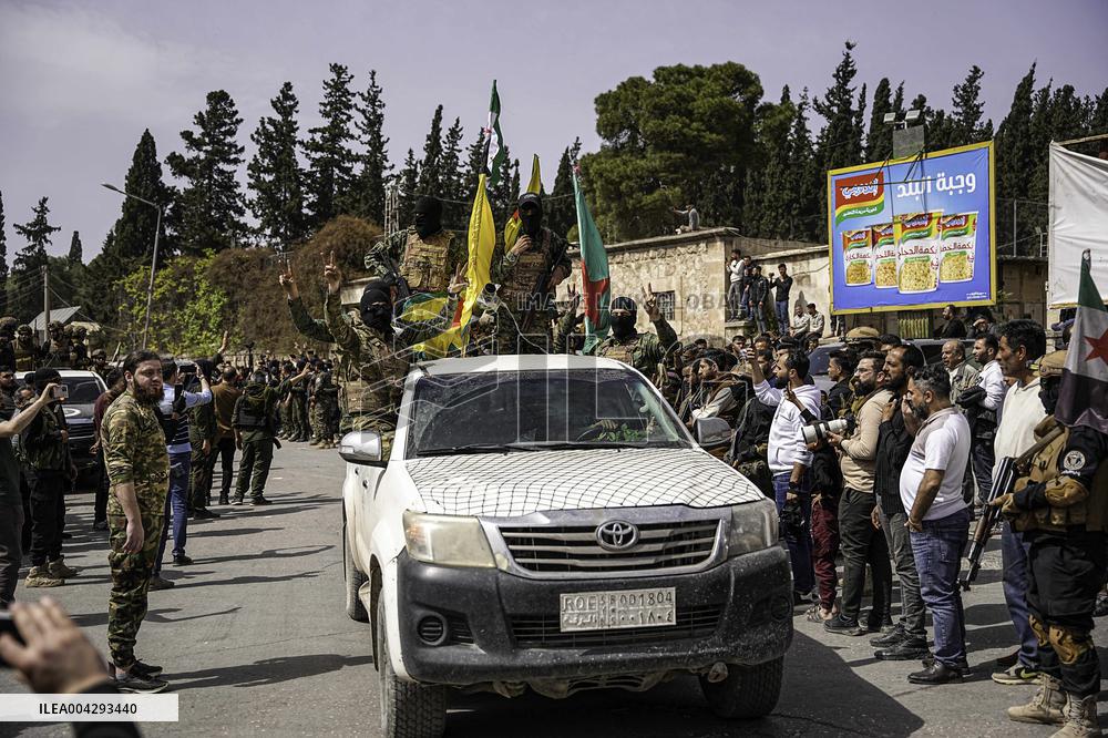 SDF Fighters Leave Aleppo - Syria