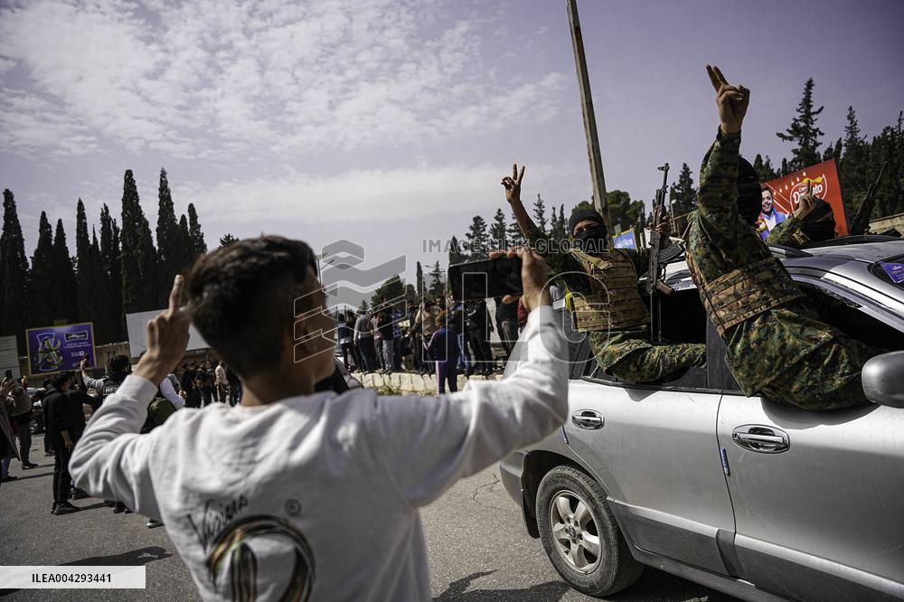 SDF Fighters Leave Aleppo - Syria