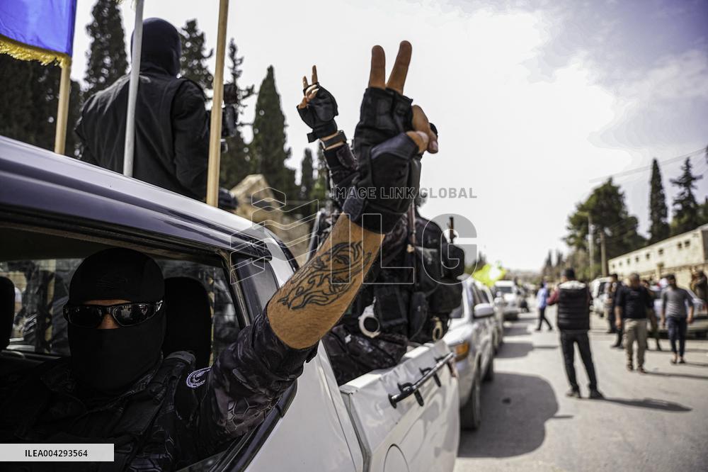 SDF Fighters Leave Aleppo - Syria